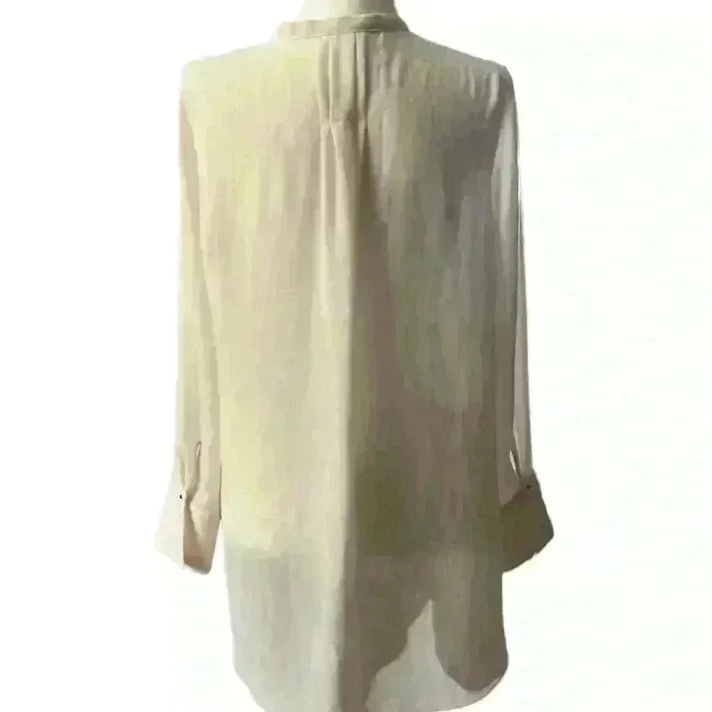 ZARA BASIC Women’s Ivory Button Down Size Large​ - image 3
